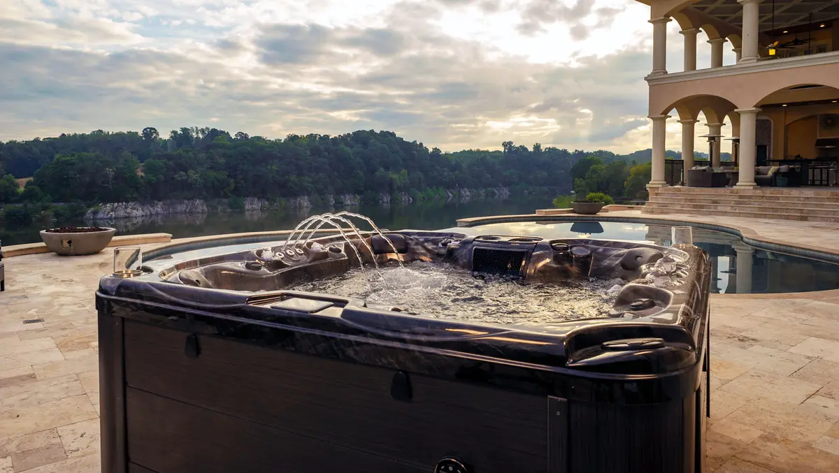 Cantilever umbrellas for spa systems